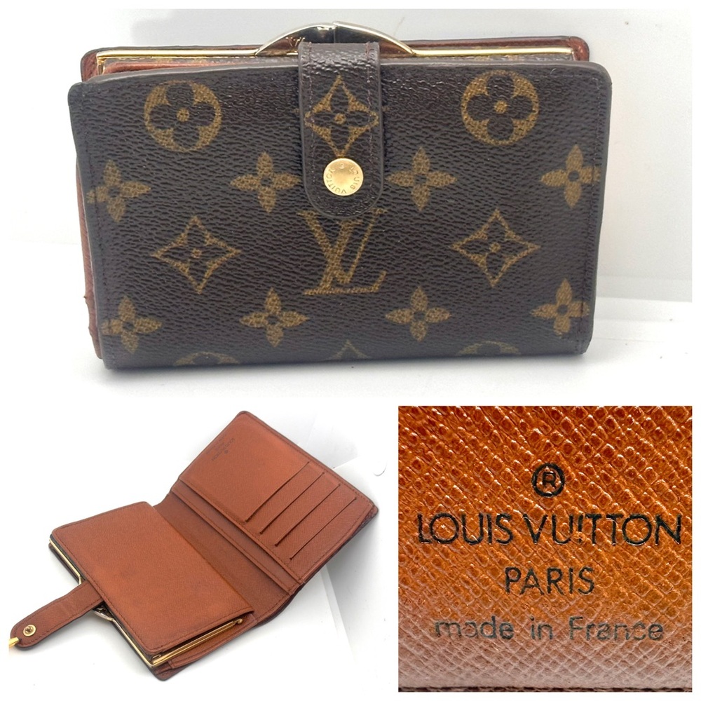 Good condition authentic Louis Vuitton Monogram Kiss Lock wallet MI0998